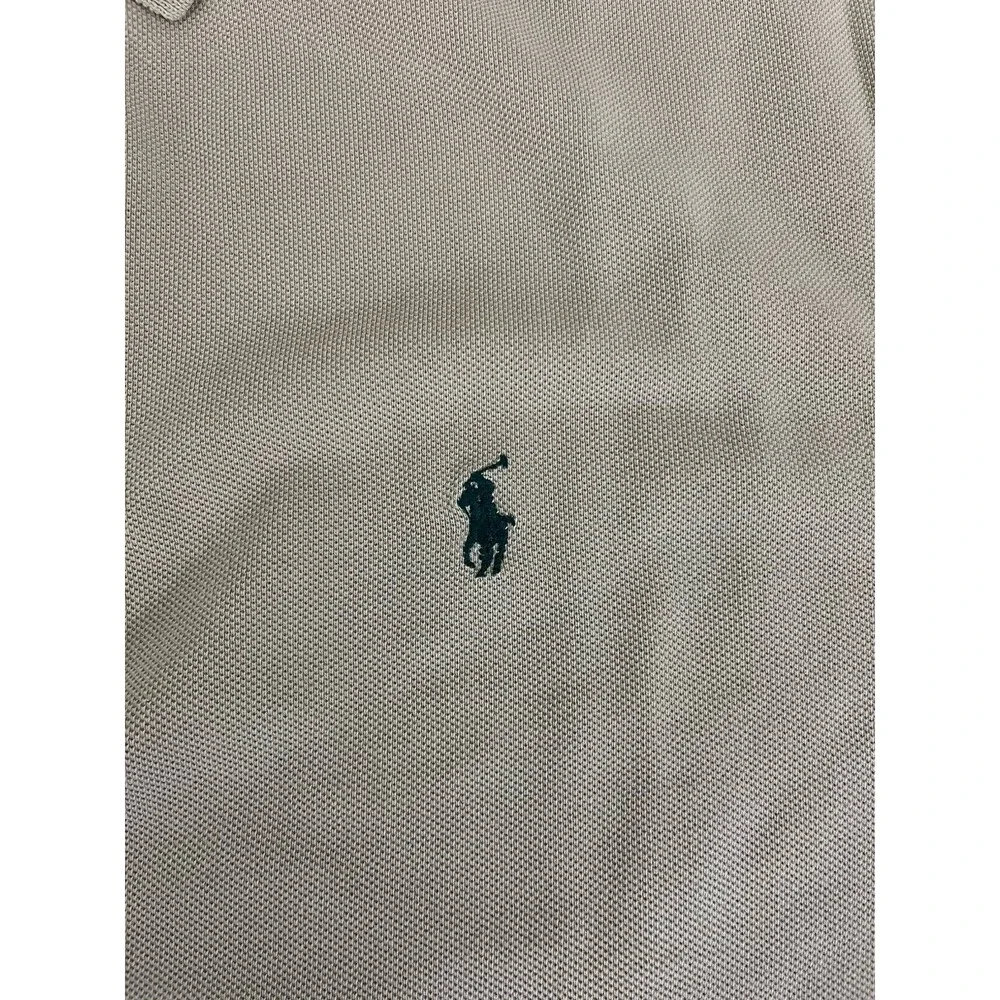 Polo By Ralph Lauren Khaki Cotton High Low Short Sleeve Men's Polo Shirt Sz L